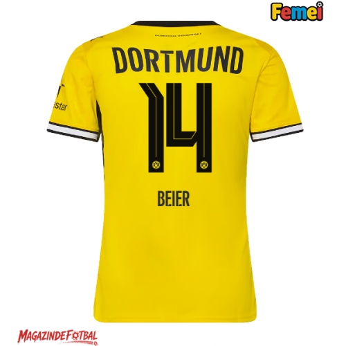 Borussia Dortmund Maximilian Beier #14 Tricou Fotbal Replică 2026-27 Femei Acasa Borussia Dortmund Maximilian Beier #14 Tricou Fotbal Replică 2026-27 Femei Acasa